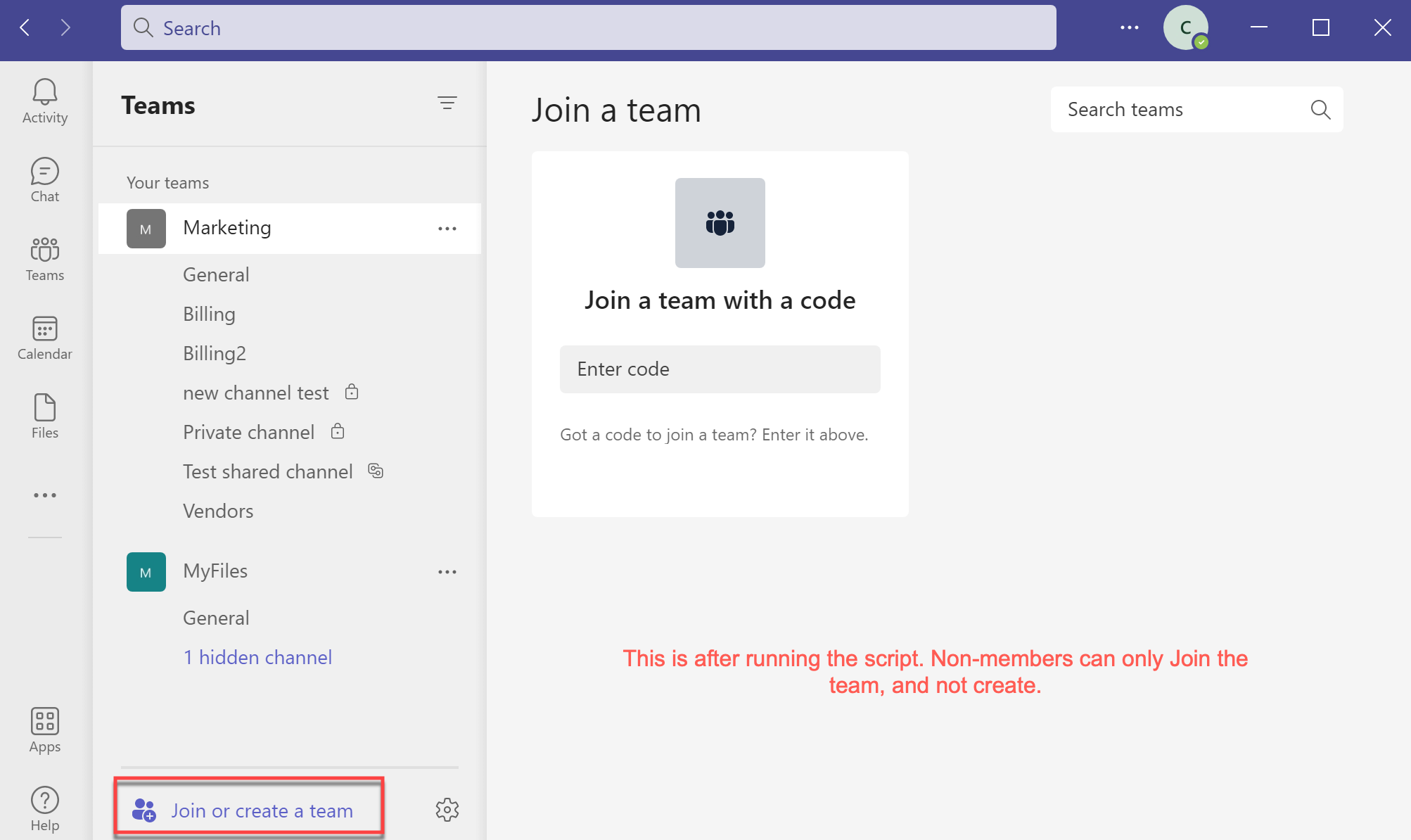 microsoft teams create team permission